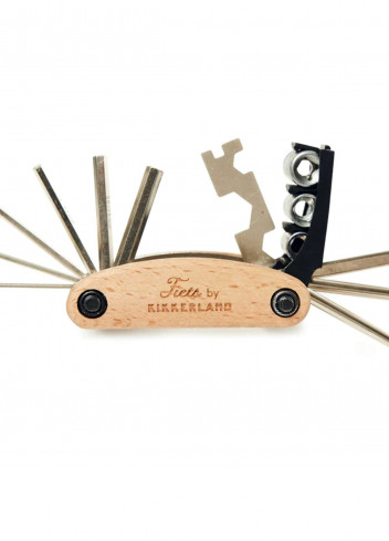 16 in 1 wood finish bicycle tool kit - Kikkerland