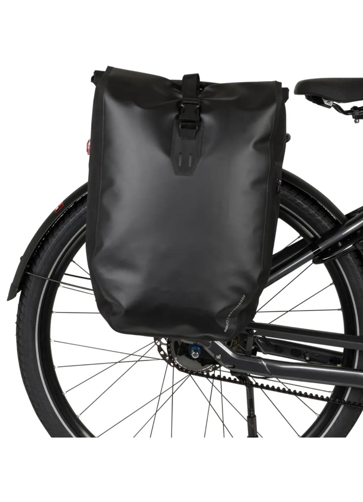 Sacoche vélo latérale convertible sac à dos - Entièrement noir