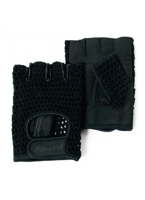 Gants De Vélo Thousand Courier Noirs - Demi-doigts, Style Vintage, Taille L
