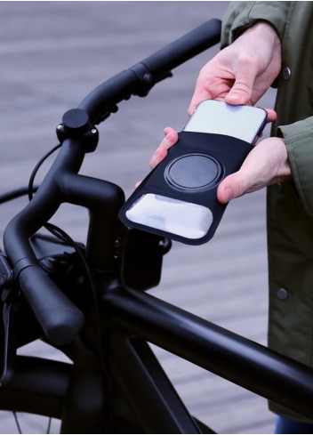 Screw-on bike phone holder with pouch - Shapeheart