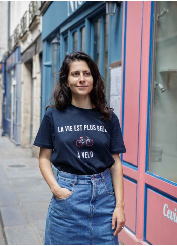 T-Shirt vélo La vie est plus belle à vélo - JE SUIS A VELO