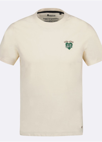 T-shirt col rond brodé - Faguo