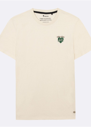 Embroidered round-neck T-shirt - Faguo