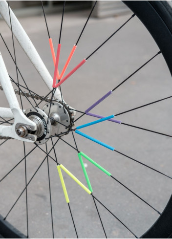Réflecteurs de rayons vélo fluo - JSAV