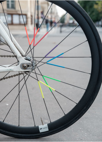 Réflecteurs de rayons vélo fluo - JSAV