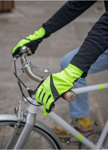 Gants d'hiver vélo imperméables et fluos - Sealskinz