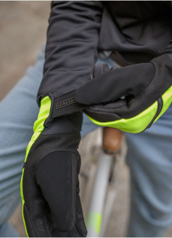 Gants d'hiver vélo imperméables et fluos - Sealskinz