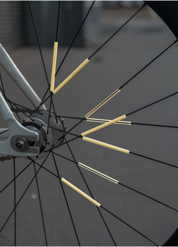 Gold bicycle spoke reflectors - JSAV