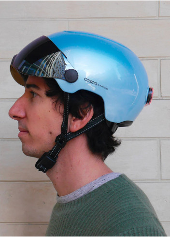Casque vélo visière et clignotants - Cosmo