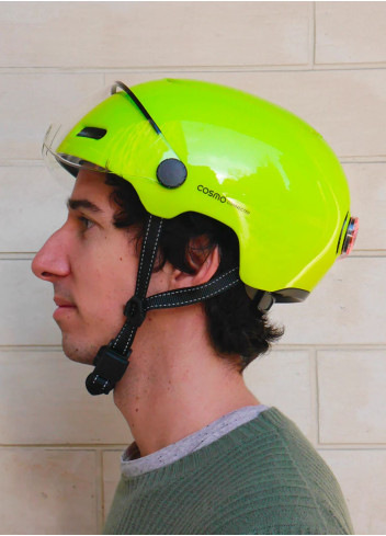 Casque vélo visière et clignotants - Cosmo