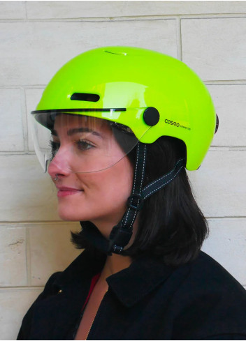 Casque vélo visière et clignotants - Cosmo