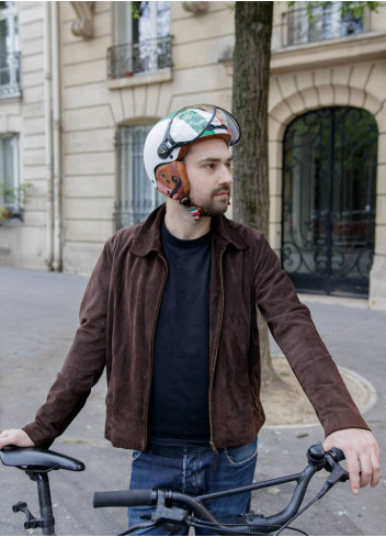Casque vintage Italie avec visière et cache-oreilles - CGM