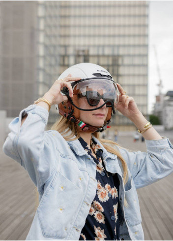 Vintage helmet with visor and earmuffs - CGM