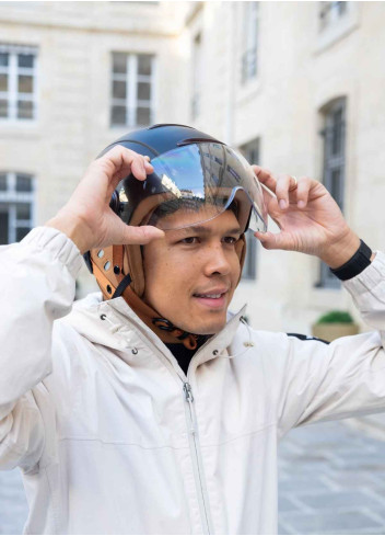 Tandem Light bicycle helmet with visor - Marko - Matte Black