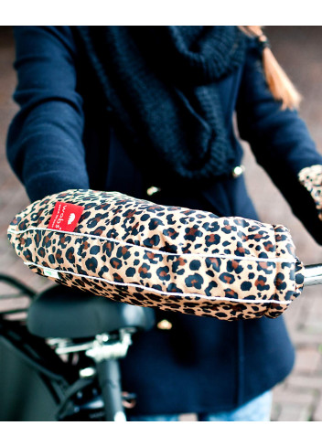 Manchons vélo fourrés à motifs - WOBS - Léopard