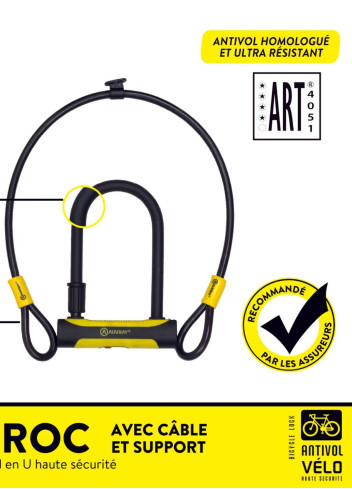 Antivol UROC avec cable ART 4* - Auvray