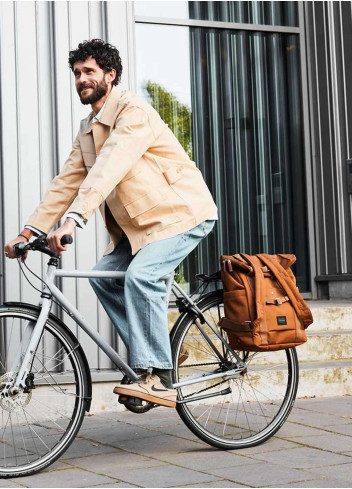 Sac à dos vélo porte-bagages - WGS - Cognac