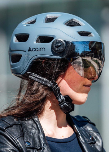 Casque vélo Quartz Visor Led USB - Cairn - Granite Grey