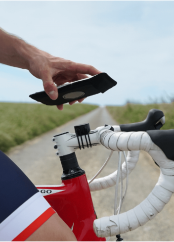 Support-smartphone vélo avec pochette étanche - Shapeheart