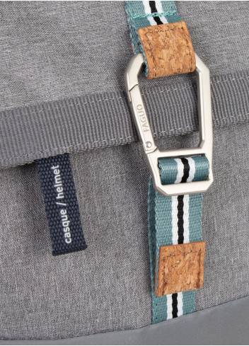 Pochette ceinture double poche zippée avec mousqueton + Lanière - Gris -  Français