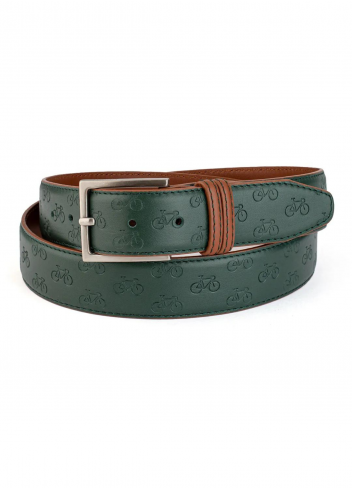 Ceinture en cuir à motifs vélos - Kazartt