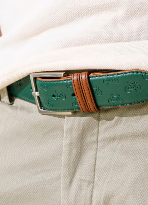 Ceinture en cuir à motifs vélos - Kazartt