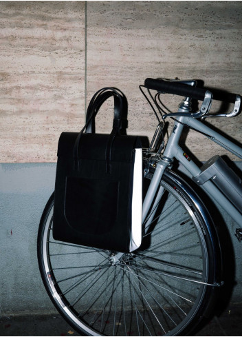 Grand sac à main porte-bagages vélo en cuir - Annso