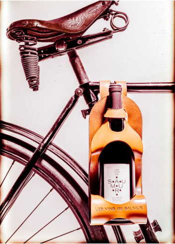 Porte-bouteille vélo de vin en cuir - La bouclée