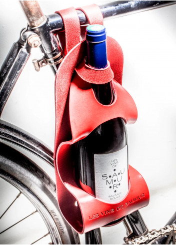 Leather wine bottle holder - La bouclée