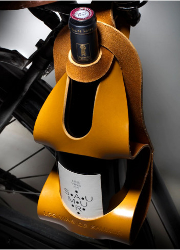Porte-bouteille vélo de vin en cuir - La bouclée